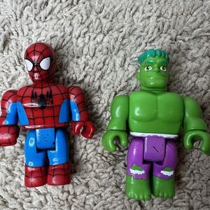 Marvel Avengers Mega Bloks Spider-Man & Hulk Magnetic Figures 3.5"